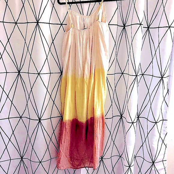 Stark dip dye sundress ivory, yellow and blush. - Picture 1 of 2